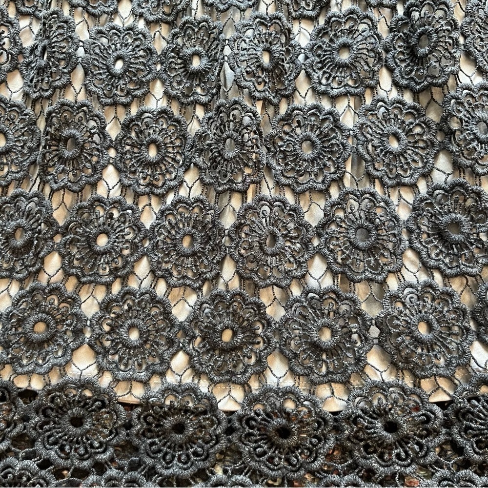 Lapis Black & Gray Crochet Lace Skirt Small - Picture 4 of 10
